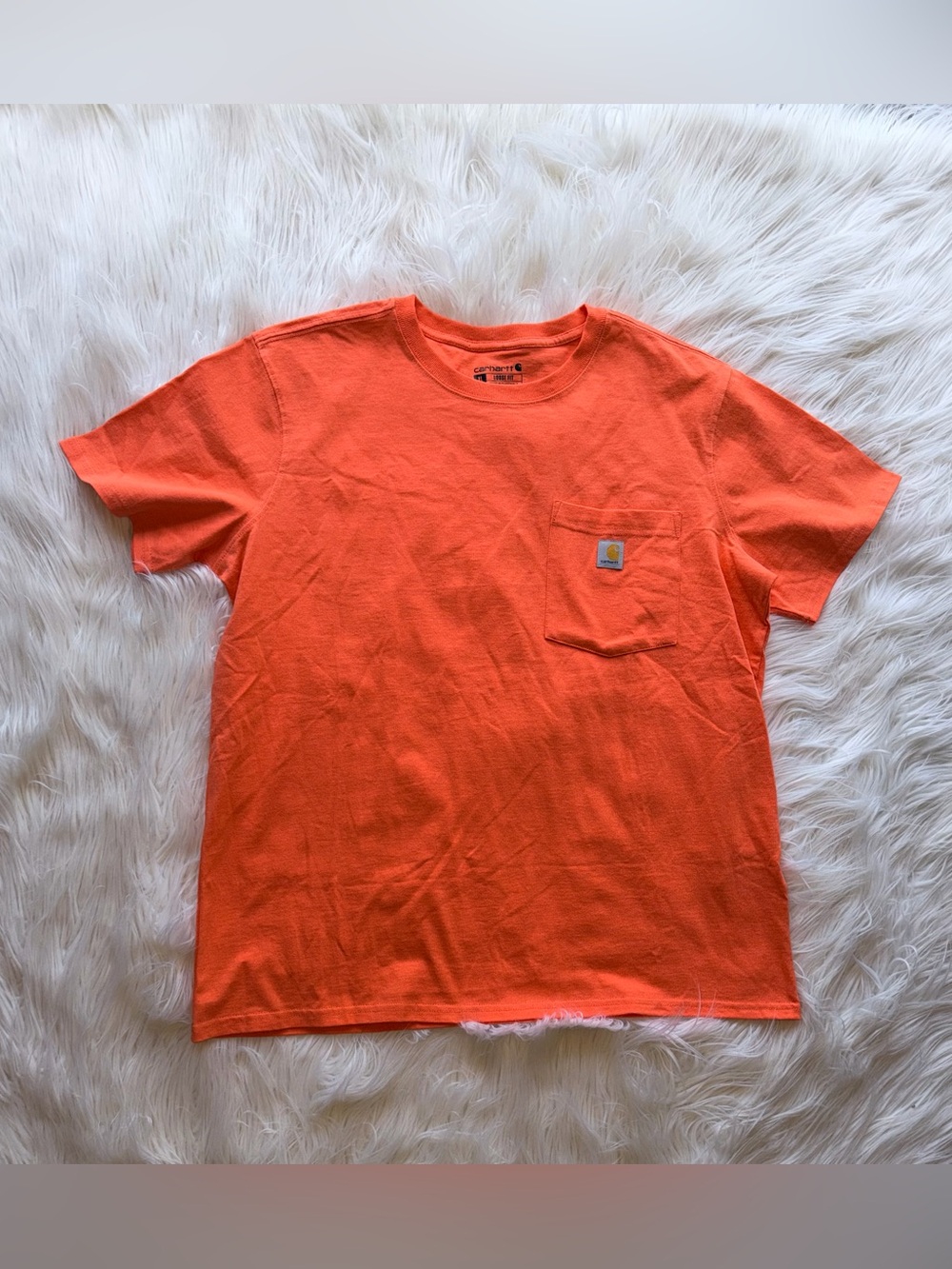 Carhartt Boys XL (16-18) Loose Fit Salmon Heather Short-Sleeve Pocket Tee